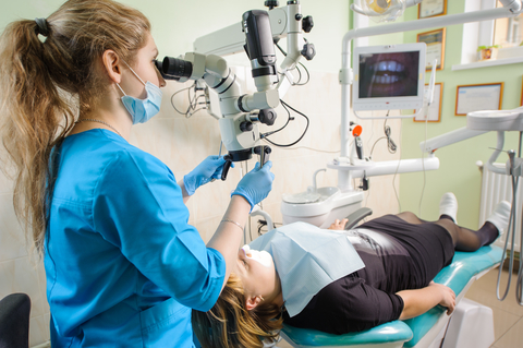 Dentist and patient 