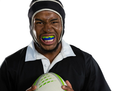 A man with a mouthguard