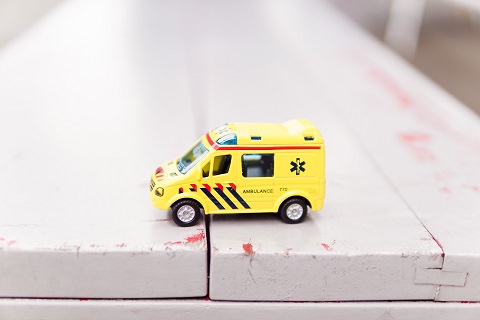 A toy ambulance