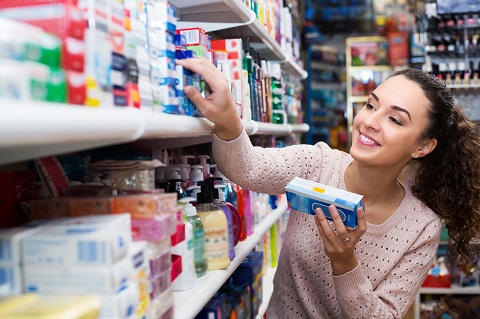 A lady looking for whitening toothpaste