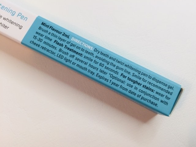 Information on the bondi smile whitening pen box