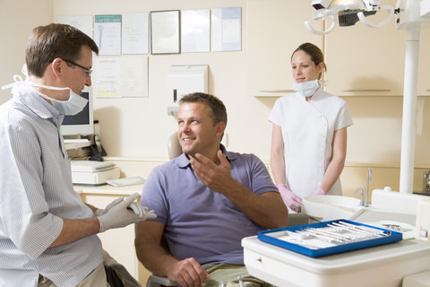 A patient at the dentist