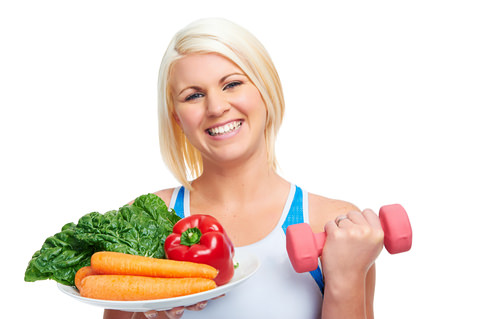 A lady who has chosen healthy food and exercise