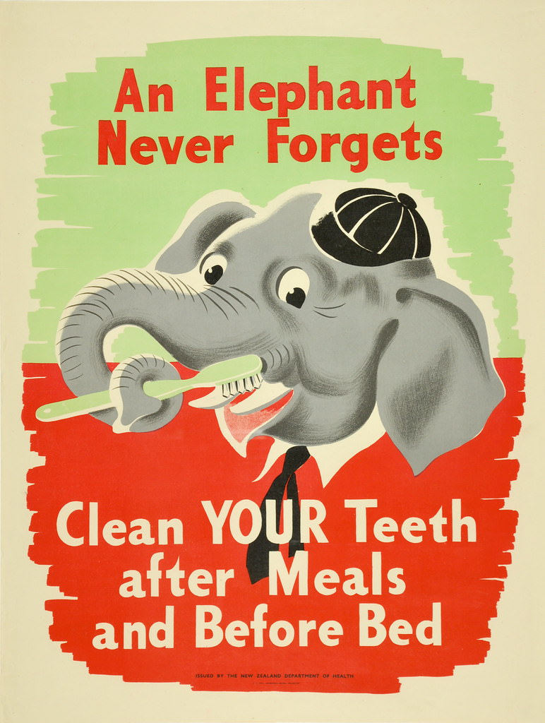 A illustration to remember to brush your teeth after meals and before bed