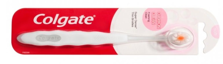 Colgates Cushion Clean Toothbrush in its packaging