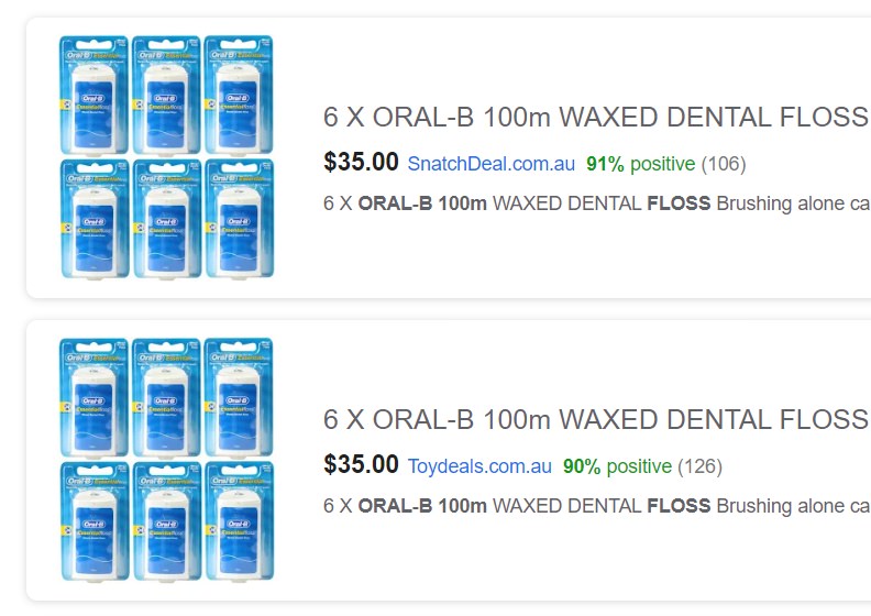 6 x pack of oral-b essential floss