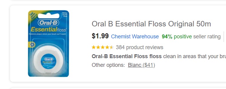 oral-b essential floss price at chemist warehouse
