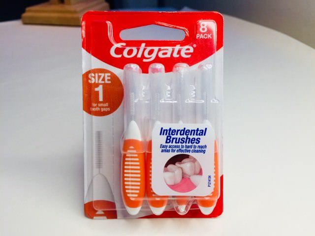 Size 1 of the interdental brush range by Colgate
