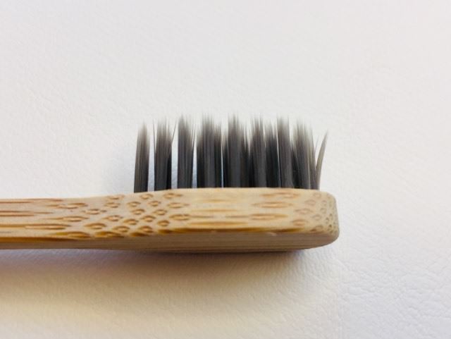 fine flossing tip bristles on the colgate bamboo charcoal toothbrush