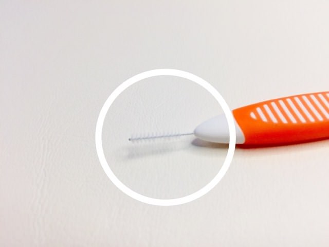 The bristles on the colgate interdental brush