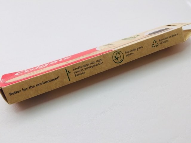 Side of pack for the colgate bamboo charcoal toothbrush