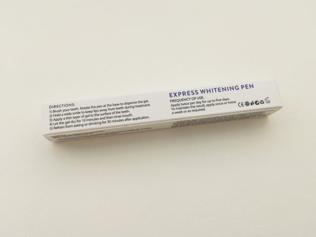 The instructions on the pearly white pen