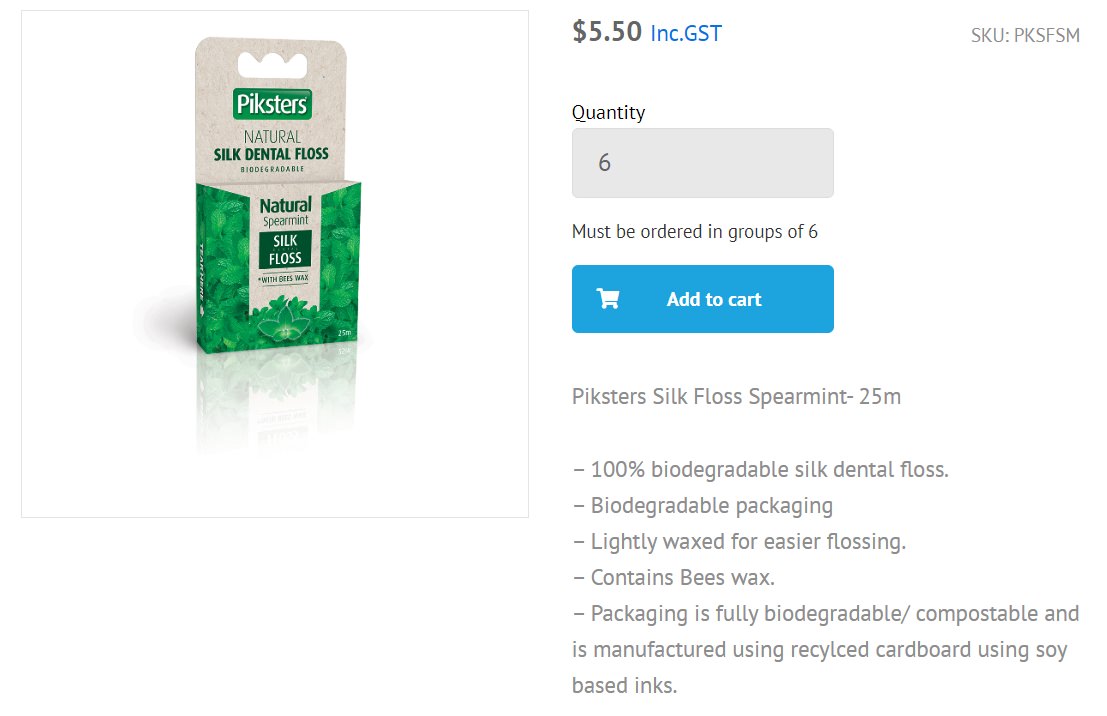 Piksters online price of their silk dental floss