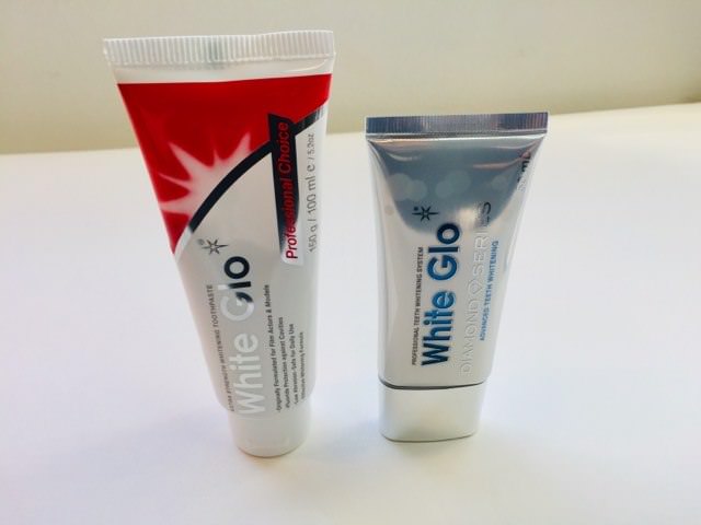 The Diamond series white glo toothpaste and whitening gel