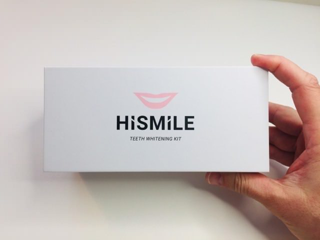 Holding the HiSmile Teeth Whitening kit