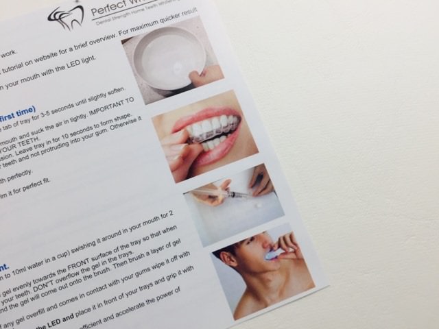 Images used on the perfect whitening kit instruction pamphlet