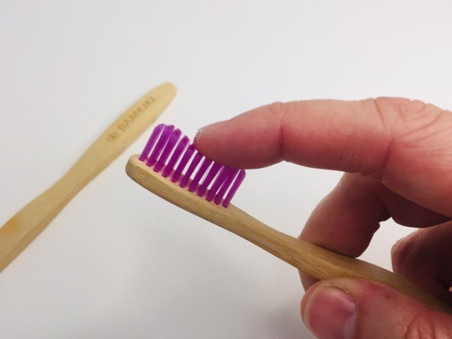 Bamkiki bristles on their toothbrush