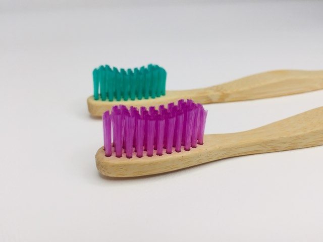 wave-shaped bristles on the bamkiki bamboo toothbrush