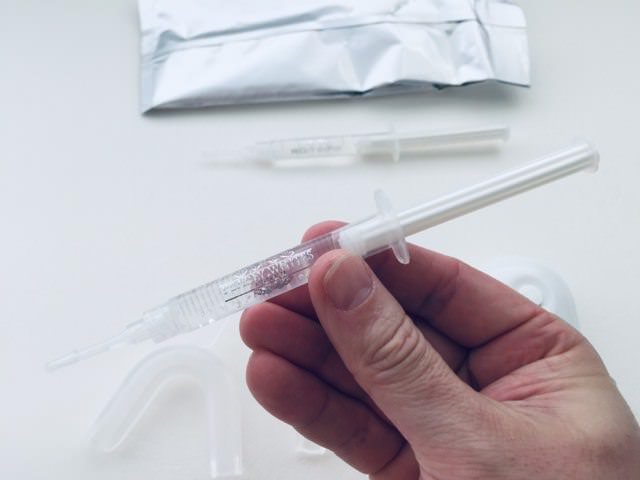 One of the 2 whitening gel syringes that come in the Pearly Whites Starter kit