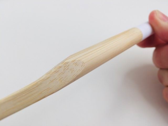 The kappi bamboo toothbrush has a tampered neck