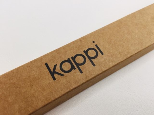 The Kappi logo on the packaging of the bamboo toothbrush