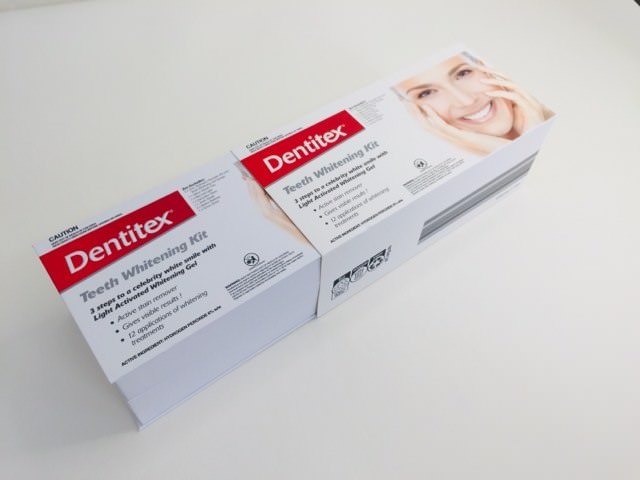 The Dentitex kit comes with a protective sleeve