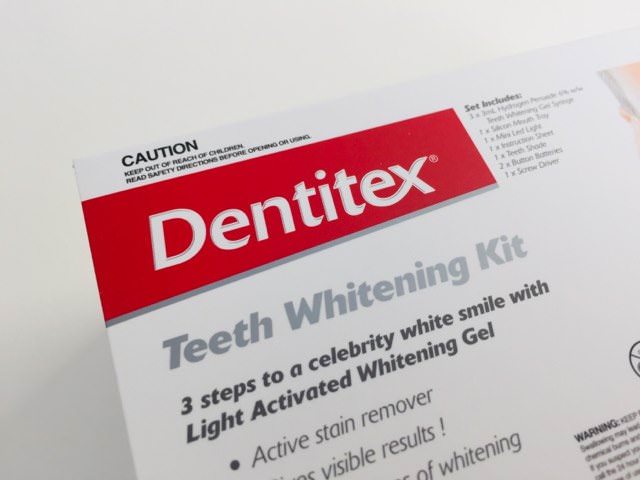 Dentitex branding is clear and clean on their teeth whitening kit