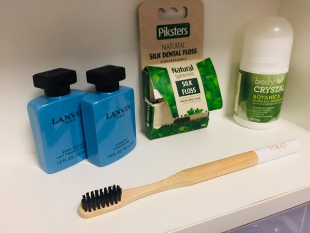 Kappi bamboo toothbrush in my bathroom cupboard