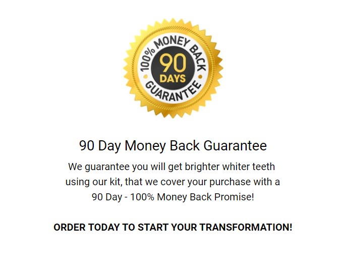 90 day money back guarantee by Smile Bright White