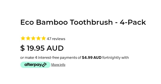Kappi eco bamboo toothbrush 4 pack price screenshot
