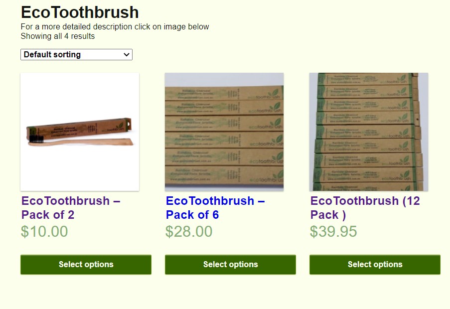 3 buying options for the EcoToothbrush at Go Green at Home
