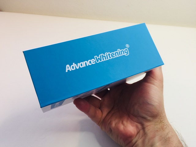 The Advance Whitening Kit packaging from the back