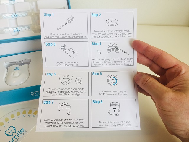 Teeth Whitening instructions by Smile Bright White