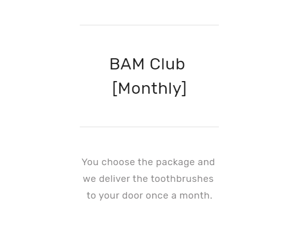 BAM Club monthly subscription