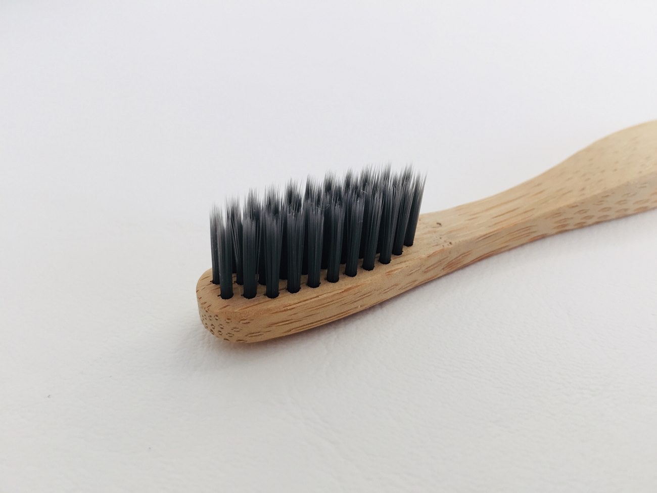 The charcoal infused bristles on the Grants Bamboo Toothbrush