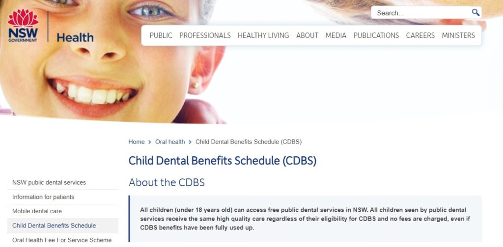 Child Dental Benefits Schedule or CDBS for short