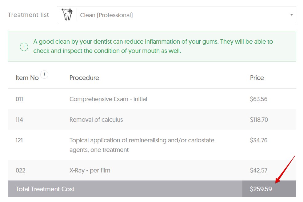 Average cost of a dental clean in QLD