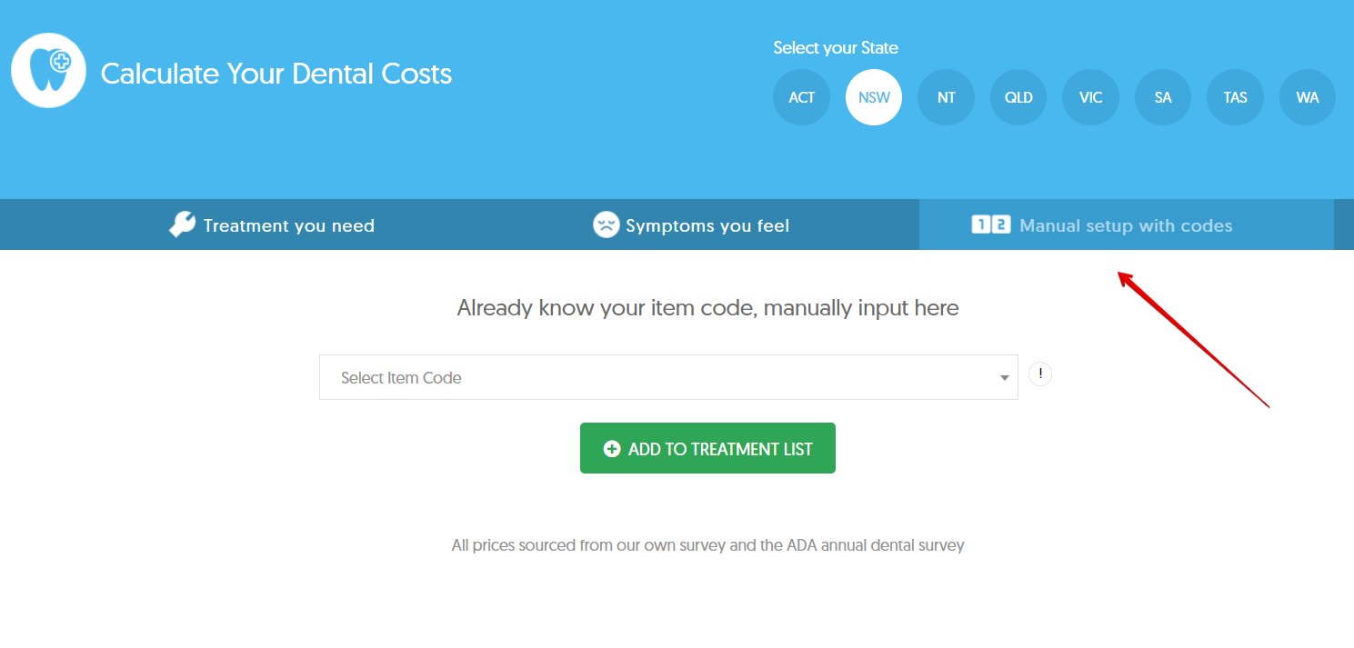 Dental item codes by state