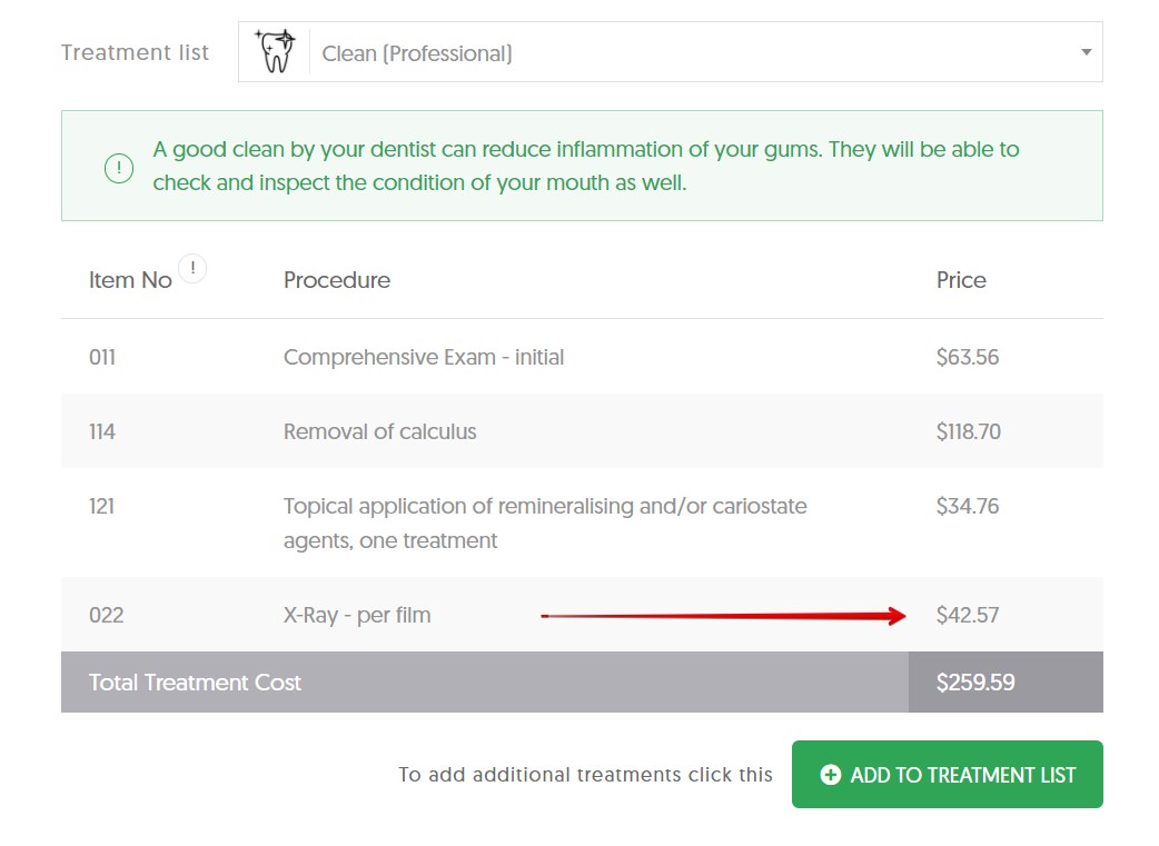 QLD dental xray costs