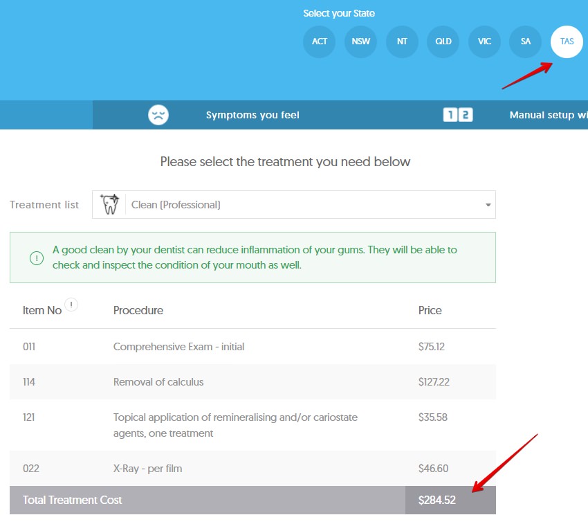 TAS Teeth Cleaning Costs