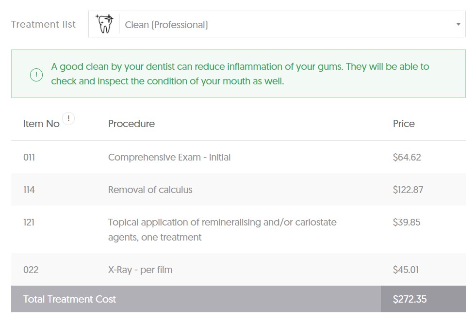 VIC dental Teeth Cleaning Costs