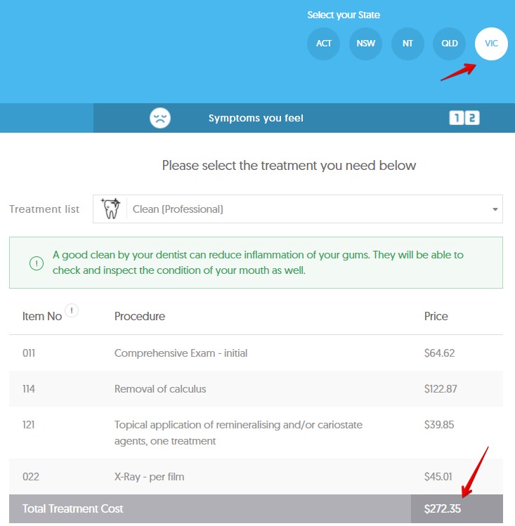 VIC Teeth Cleaning Costs