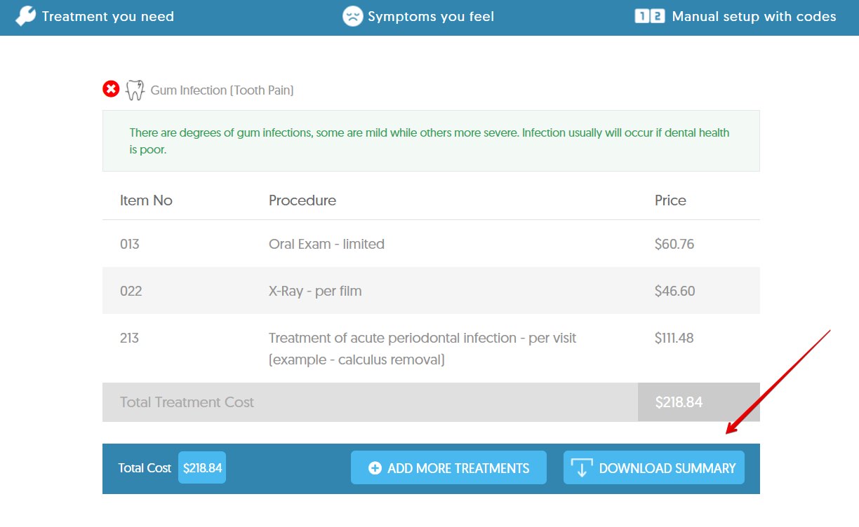 viewing your treatment summary on Dental Aware