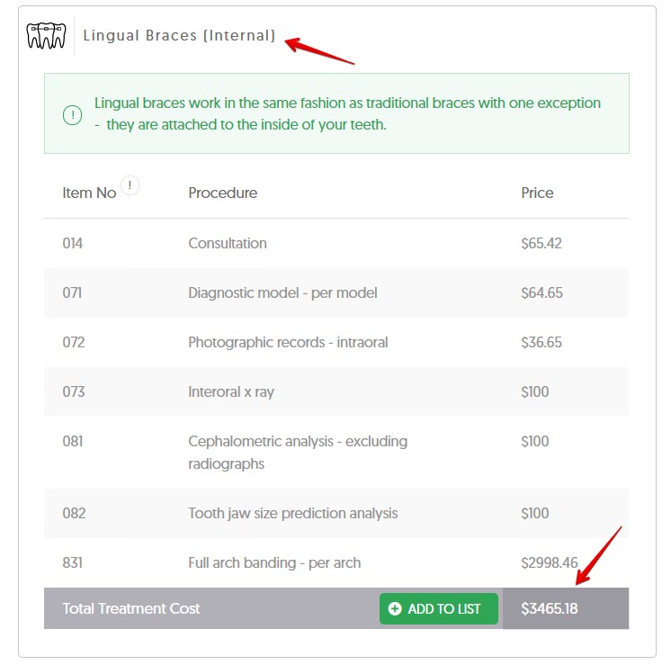 The Average cost of Lingual braces in WA