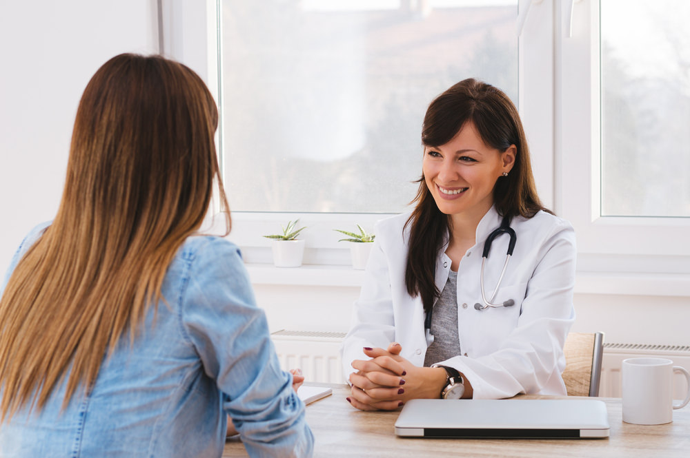 A patient visiting her doctor