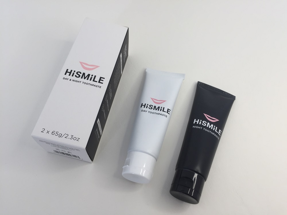 HiSmile Day and Night Toothpaste packaging