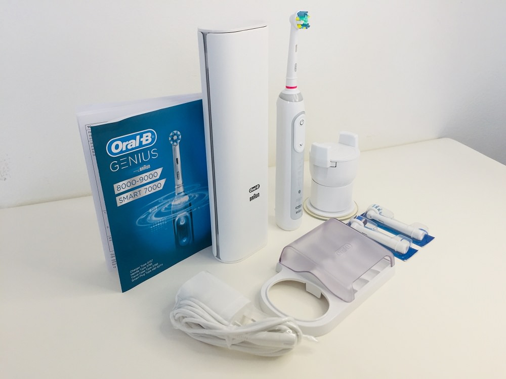 Inside the oral-b genius 9000 electric toothbrush box