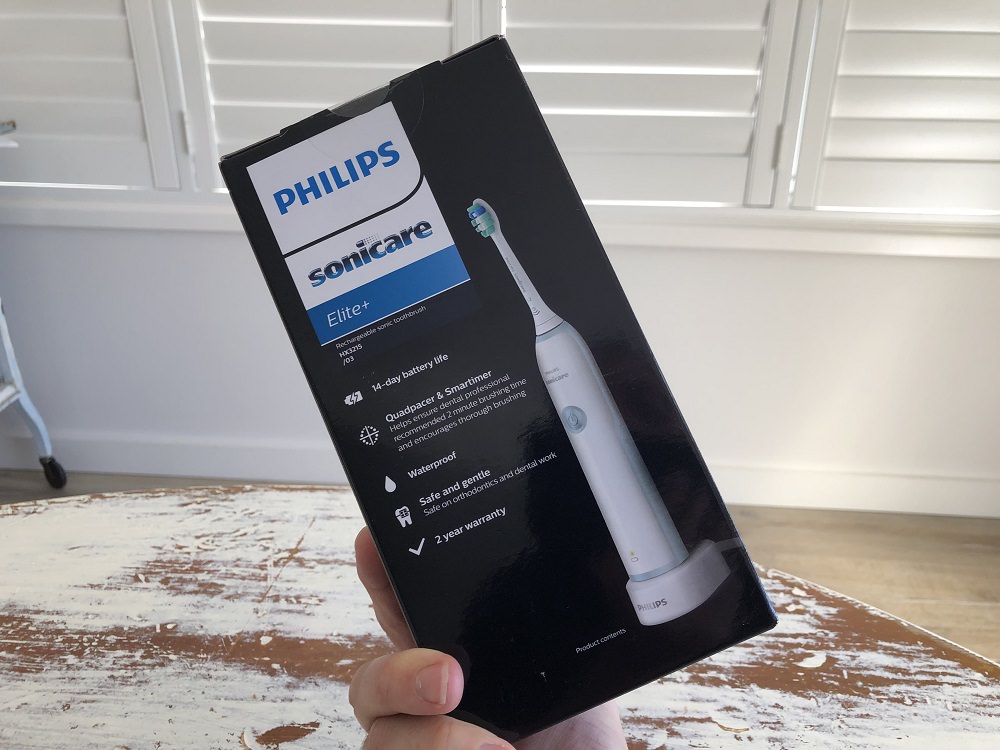 Philips sonicare elite+ back of packaging
