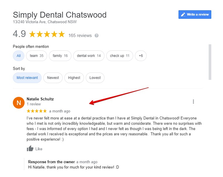 simply dental review on google dental aware
