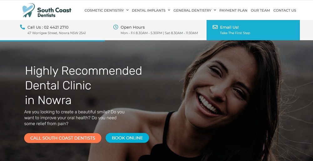 South coast dentists in nowra dental aware screenshot